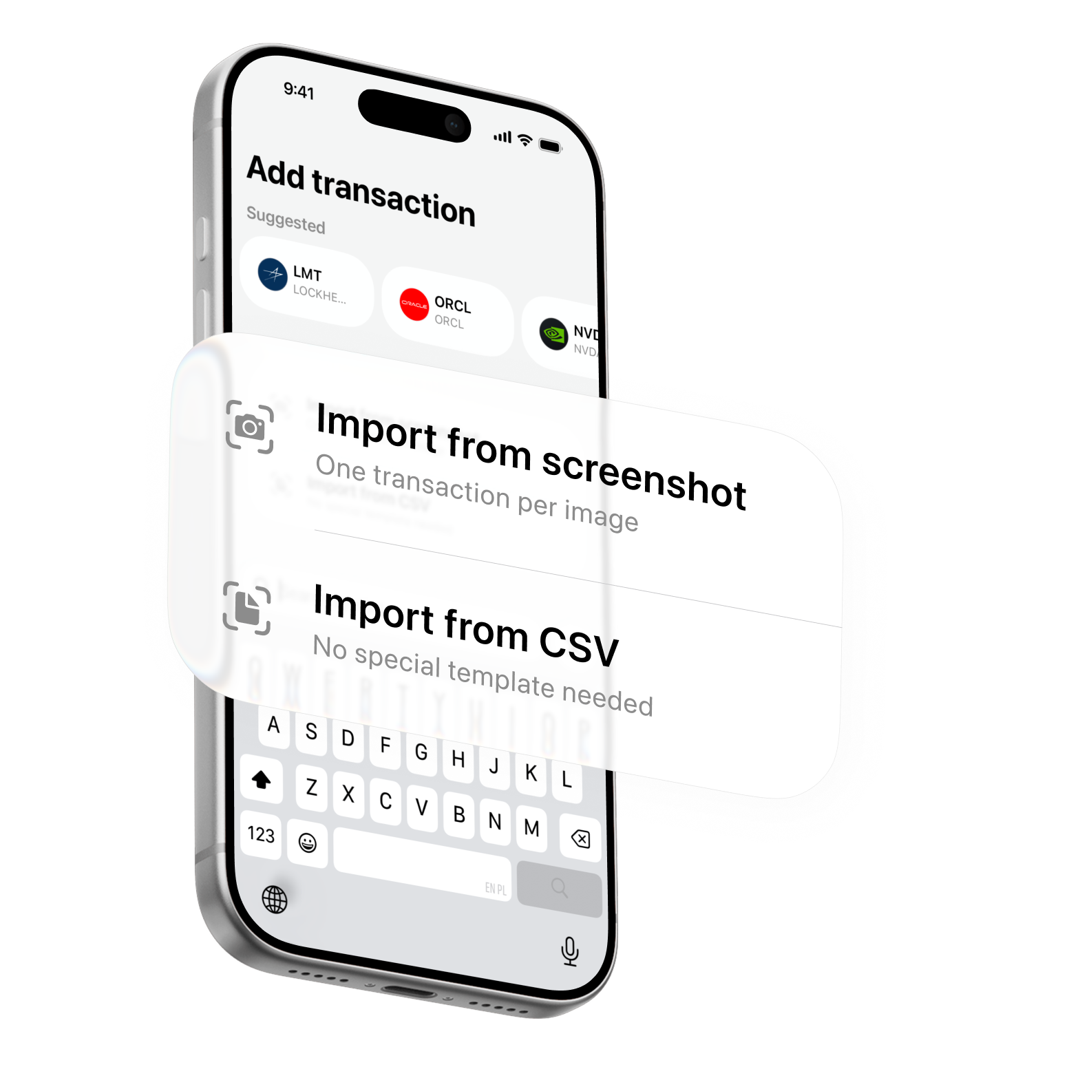 Import transactions